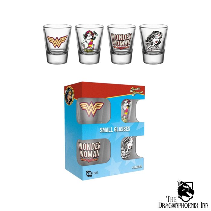 Wonder Woman Shotglass 4-Pack 60´s Pop