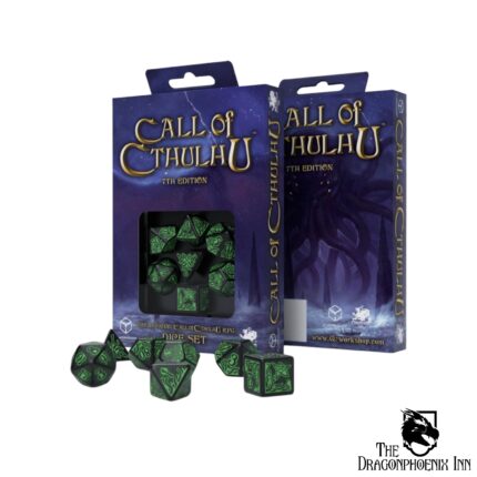 Call of Cthulhu 7th Edition Black & Green Dice Set (7)