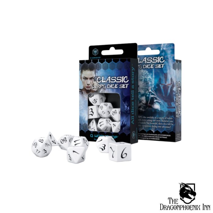 Classic RPG White & black Dice Set (7)