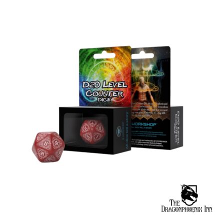 D20 Level Counter Red & White Die (1)