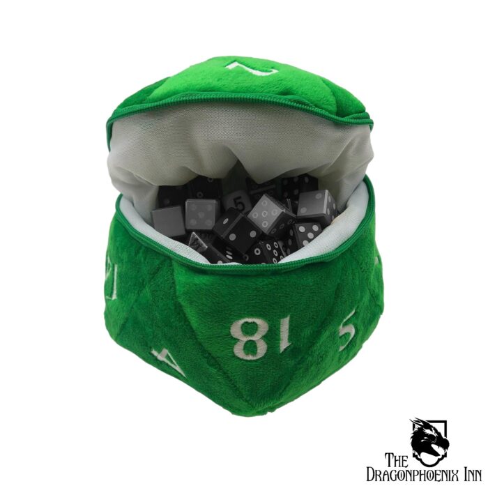 D20 Plush Dice Bag - Green