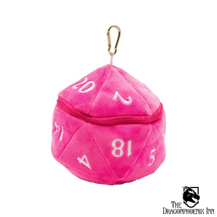D20 Plush Dice Bag - Hot Pink