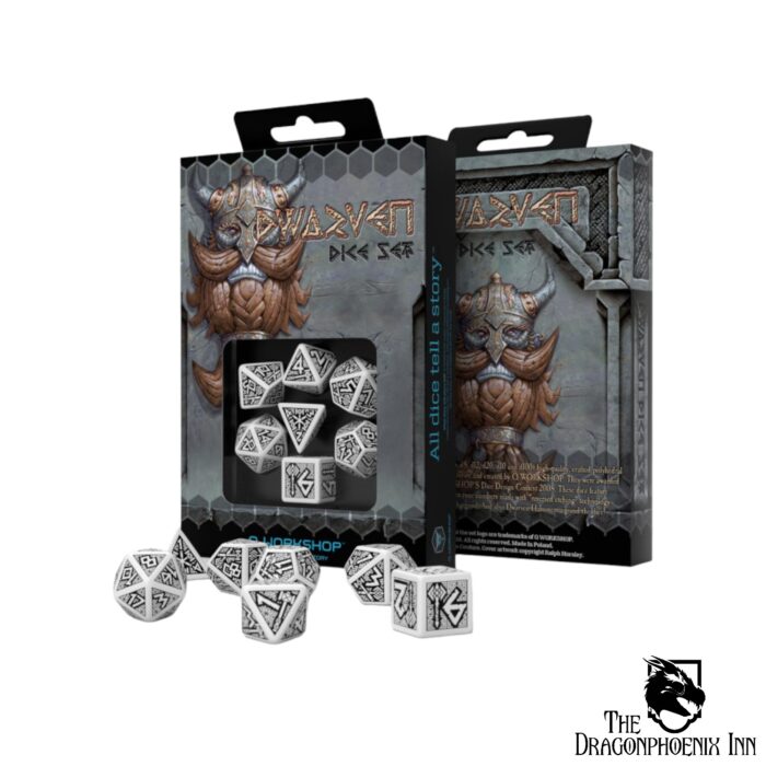 Dwarven White & Black Dice Set (7)