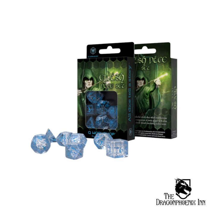 Elvish Translucent & Blue Dice Set