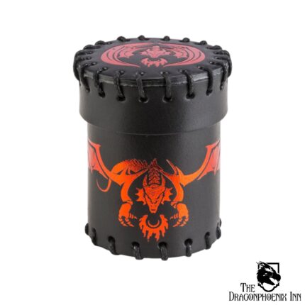 Flying Dragon Black & Red Leather Dice Cup