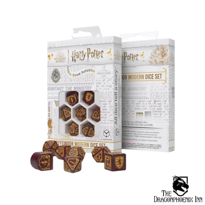 Harry Potter: Gryffindor Modern Dice Set - Red