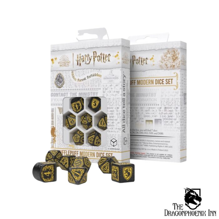 Harry Potter: Hufflepuff Modern Dice Set - Black