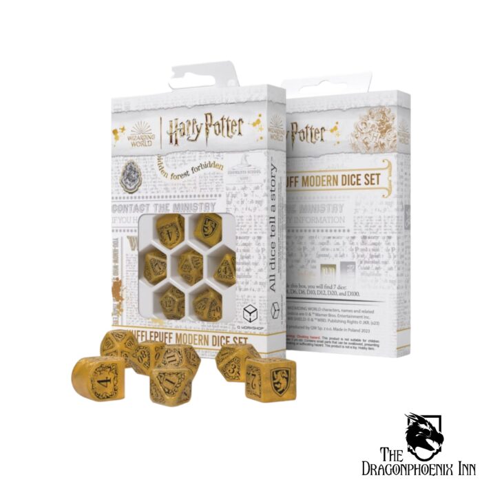 Harry Potter: Hufflepuff Modern Dice Set - Yellow