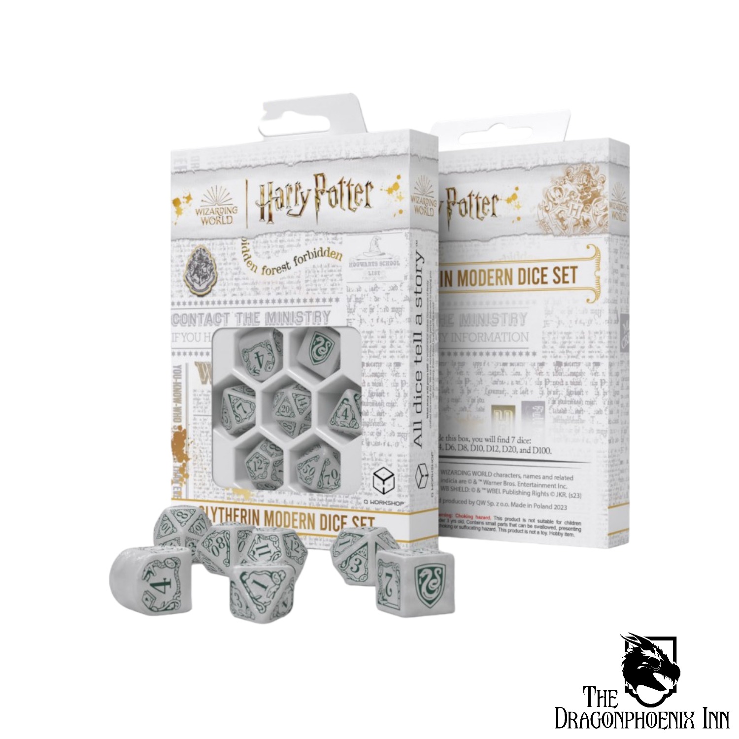 Harry Potter: Slytherin Modern Dice Set - White | Dragonphoenix Inn