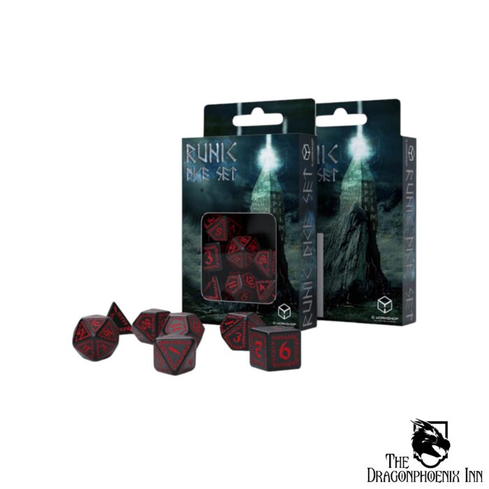 Runic Black & Red Dice Set (7)