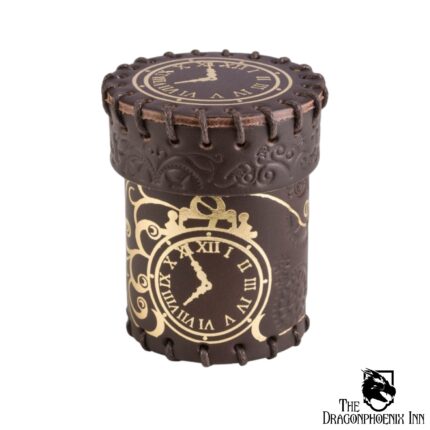 Steampunk Brown & Golden Leather Dice Cup
