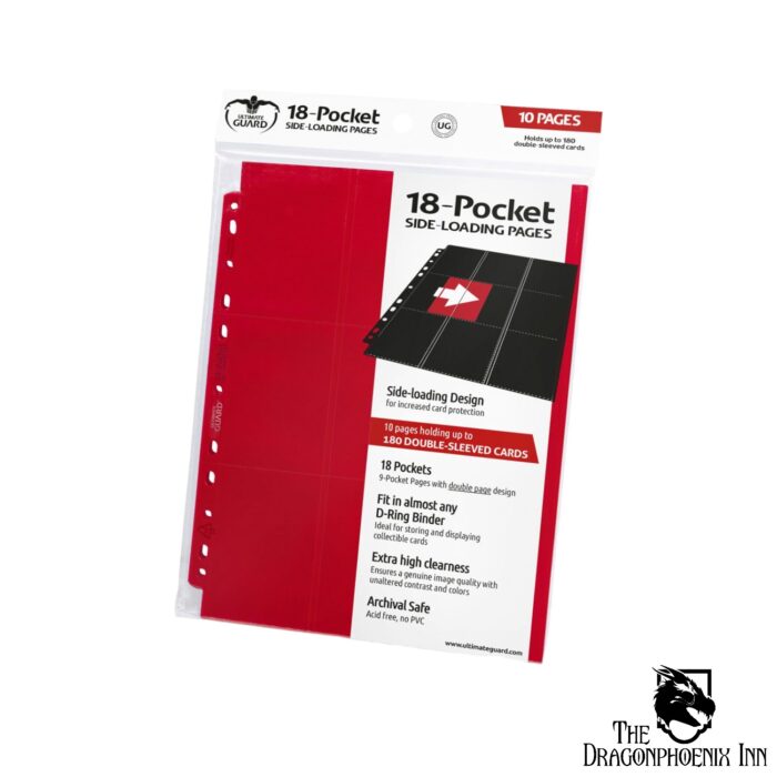 Ultimate Guard 18-Pocket Pages Side-Loading Red (10)