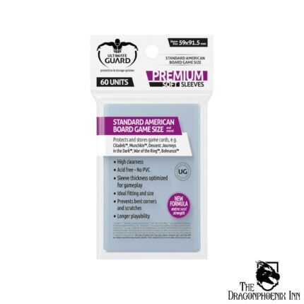 Ultimate Guard Premium Soft Sleeves for Board Game Cards Standard American (60)