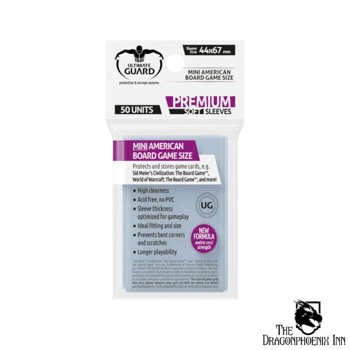 Ultimate Guard Premium Soft Sleeves for Board Game Cards Mini American (50)