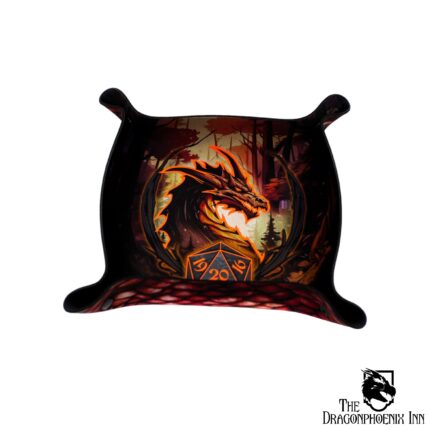 Red Dragon - Premium Dice Tray Glowing in The Dark